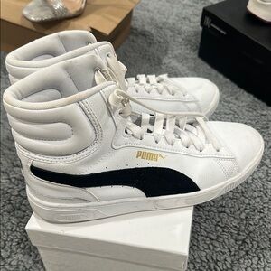 Puma White and Black Classic Sneakers